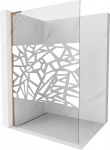 Mexen Kioto L du&scaron;isein Walk-in 70 x 200 cm, valge muster, roosa kuld - 800-070-103-60-85, 70 x 200 cm