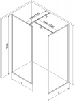 Mexen Kioto-F du&scaron;isein Walk-in raamiga 120 x 95 cm, l&auml;bipaistev 8 mm, kuldne - 800-120-202-04-50-095