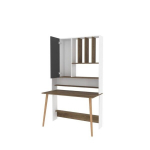 Kirjutuslaud riiuliga Wood, 120x60x196.6 cm, p&auml;hklipuu tooni/valge