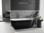 Mexen Eos eraldiseisev vann 170 x 75 cm, valge/must, &uuml;lekanne harjatud nikkel - 52471707575-97