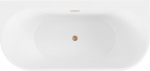 Mexen Oval+ vann vaba seisev seina&auml;&auml;rne 170 x 80 cm, valge, harjatud vase &uuml;levool - 52681708000-65