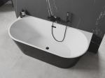 Mexen Oval vann eraldiseisev seinapealne 170 x 80 cm, valge/must, must &uuml;levool - 52671708075-70, 170 x 80 cm