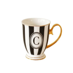 Kruus, Alphabet stripy - C, 300 ml, Bombay Duck, must/valge