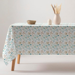 Puuvillane ristk&uuml;likukujuline plekikindel laudlina lehemustriga 140x300 cm &mdash; laualina, kodutekstiil, s&ouml;&ouml;gilaua lina, lauakaunistused, laualina 140x300, lilleline lauakate, mustriga laualina