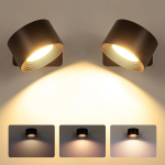 LED seinavalgusti 360&deg; p&ouml;&ouml;ratav puutetundlik 2 tk komplekt kaasaegne valge &mdash; laetav &ouml;&ouml;lamp, juhtmeta trepivalgusti, lugemislamp, magnetseinavalgusti, kapi led valgusti, usb lamp, magamistoa valgustus