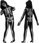 Laste luukerekost&uuml;&uuml;m, Halloweeni komplekt, 120 cm, must &mdash; halloween kost&uuml;&uuml;m, karnevalikost&uuml;&uuml;m, poiste kombinesoon, peokost&uuml;&uuml;m, t&uuml;drukute kost&uuml;&uuml;m, laste temaatiline riietus, esinemiskost&uuml;&uuml;m