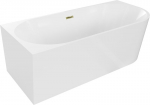 Mexen Mia vann vaba seisev nurgeline vasak 150 x 75 cm, valge, &uuml;levool kuldne - 52691507500L-50