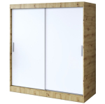 L&uuml;kanduksiga riidekapp riiulite ja riidepuudega Belvedo Gold Artisan Oak / Matt White 180 x 200 cm komplekt