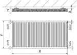 Mexen C21 radiaator, paneel 500 x 1400 mm, k&uuml;lg&uuml;hendus, 1551 W, valge - W421-050-140-00, 500 x 1400 mm