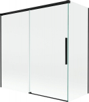 Mexen Rox kahe tiivaga liuglev vanniekraan 160 + 80 x 150 cm, l&auml;bipaistev, must - 8C9-160-080-70-00