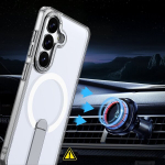 Hybrid Armor X &uuml;mbris Samsung Galaxy A57 su stovu, suderinamas su MagSafe - l&auml;bipaistev