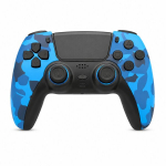Juhtmevaba Bluetooth-m&auml;ngupult, mis &uuml;hildub PS4, PC, Androidi ja iOS-iga, vibratsiooni, puuteplaadi (Touch Pad), liikumisanduri ja programmeeritavate tagumiste nuppudega (T-411)