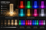 iLike Crystal Bubble Touch RGB LED Table Lamp with Bluetooth Speaker
