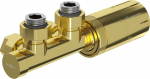 Mexen G05 nurgaga termostaatiline komplekt, Duplex, DN50, kuldne - W907-958-50, DN50