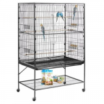 Suur metallist linnupuur ratastel, 93 x 58 x 151 cm