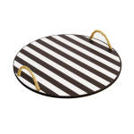 Hermia puidust kandik triibulise mustriga PLT0238, must/valge, 34,5 cm
