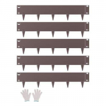 Plieninė vejos ir gėlynų apvado juosta 990 x 207 x 1,5 mm, ruda (5 vnt.)