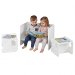 Laste laud ja toolide komplekt 62.2x48.3x40.6 cm Valge MDF