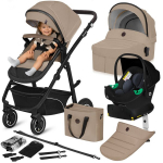 3-in-1-k&auml;rur kuni 22 kg, h&auml;ll/spordiosa/istmeosa &ndash; Lionelo Bianka Beige Sand + autokinnitus Astrid I-Size Base Plus