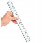 Joonlaud 30 cm plastik, l&auml;bipaistev, kool