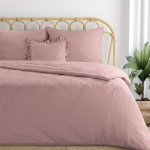 Voodipesukomplekt Muslin, 140x200 cm, 1 tk 70x80 cm, 100 % puuvill, heleroosa