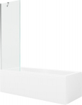 Mexen Cubik ristk&uuml;likukujuline vann 170 x 70 cm koos korpuse ja 1-osalise 60 cm l&auml;bipaistva kroomitud vaheseinaga, Mexen Cubik stačiakampė vonia 170 x 70 cm su apdaila ir 1-daliniu 60 cm ekranu, skaidri, chromuota - 550317070X9506000001