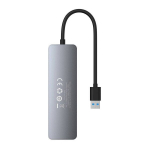 4in1 Hub Baseus UltraJoy Lite USB-A to USB 3.0 15cm (grey)