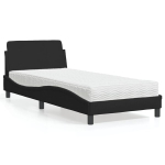 vidaXL voodi madratsiga Dover, must, 90 x 200 cm, kangas