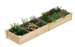 Costway k&otilde;rgendatud peenar puidust aiapeenar 2 taimekasti ja vaheseintega 228 x 62 x 25 cm naturaalne
