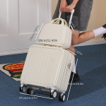 Kaksik Rattad Kohver Komplekt Reisimiseks Pickify, White (18+14) inches
