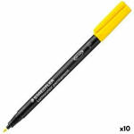 P&uuml;siv marker - STAEDTLER - Lumocolor 318F - Peenikene ots - Kollane - 10 tk pakis