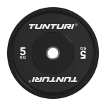 Raskusketas TUNTURI Platinum Bumper Plate, must, 50mm, 5 kg