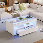 Diivanilaud LED-valgusega, 100x50x40cm, 2 sahtlit, 1 tk