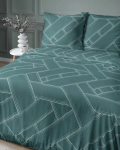 Eurofirany satiinpuuvillane voodipesukomplekt SJB-563, 220x200 cm, 3-osaline, roheline