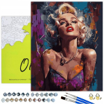 Maalimine numbrite j&auml;rgi Oh Art! Stiliseeritud naine raamiga 40x50 cm, 40x50 cm