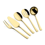 Asir k&ouml;&ouml;gi- ja s&ouml;&ouml;giriistade komplekt Ella Titanium, kuldne, 5 tk.