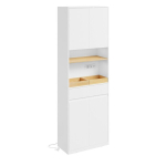 SoBuy Vannitoakapp BZR241-E-W Valge 60x30x180cm 3 ust ja sahtel