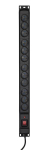 Extender Activejet Combo 12 pistikupesa, 1,5 m, must, Juoda