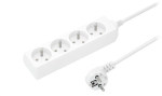 Valge pikendusjuhe 4 pistikupesaga, 10m, 16a