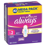 Always Platinum Super Size 2 h&uuml;gieenilised sidemed tiibadega, 42 tk.