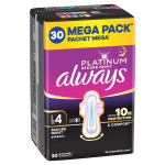 Always Platinum Secure Night suurus 4 h&uuml;gieenisidemed tiibadega, 30 tk.