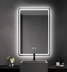 Vannitoa peegel LED-valgustusega 70x50x4 cm must