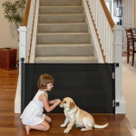 Sisset&otilde;mmatav turvav&auml;rav lastele ja lemmikloomadele Retractable Gate, must, kuni 1430 mm