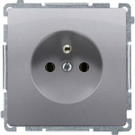 &Uuml;ksik pistikupesa maandusega Inox Kontakt Simon Basic