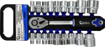 Geko mutriv&otilde;tmete komplekt G10103, 1/2 tolli, 8-32 mm, 19 tk, 6 punkti, kroomvanadiiniumteras