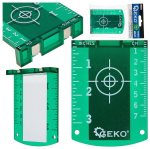 Geko sihtkaart magnetiga G03312, 70 &times; 100 mm, roheline, 2 &times; ferriitmagnetit, vastupidav ABS, cm + tolli