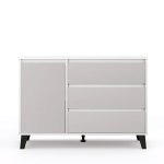 Kummut Mebelbos Borg 1d3s, 110x38,9x78,4 cm, valge/liivakarva