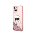 Karl Lagerfeldi s&auml;delev Karl'i pea iPhone 14 Plus kaitse&uuml;mbris - roosa