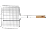 Lund Grillrest 99861, 640x340x60 mm, kroomitud, raud, puidust k&auml;epide, 340x270x65 mm