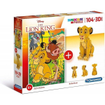 Pusle komplekt Clementoni L&otilde;vikuningas (Lion King), 104 o. + 3D